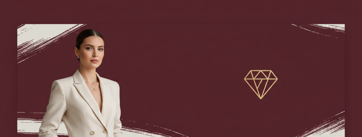 Hero Banner UNICA - Donna con diamante grafico